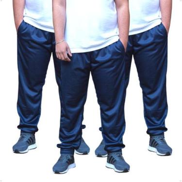 Imagem de KIT 3 Calça Jogger Masculina Plus Size Lisa Helanca Flanelada - BEN20 