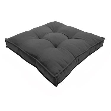 Imagem de Almofada Futon Cadeiras Bancos áreas 60x60 Cm Cinza Escuro