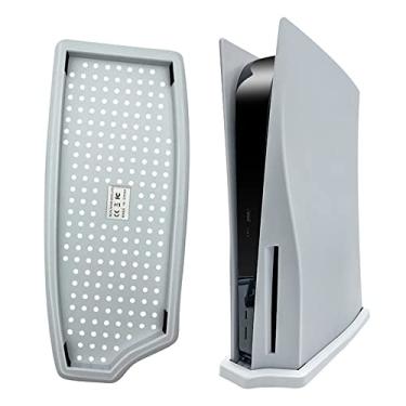 Imagem de CKXIN Suporte vertical para console PS5 Playstation 5 com aberturas de resfriamento integradas e pés antiderrapantes – Edição de disco (branco)