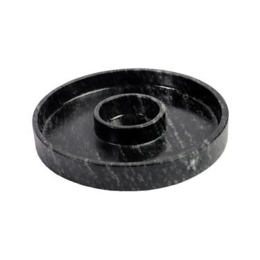 Imagem de Prato com Molheira Servir Porção Carnes Pedra Sabão G 28cm - Industria