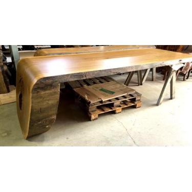 Imagem de Mesa De Jantar Madeira Bruta Maciça Design Cascata Luxuosa - luxdecorc