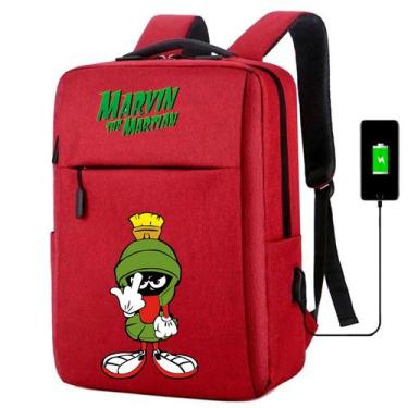 Imagem de Mochila USB Escolar Estampa Unissex Marvin The Martin Notebooks, Traba