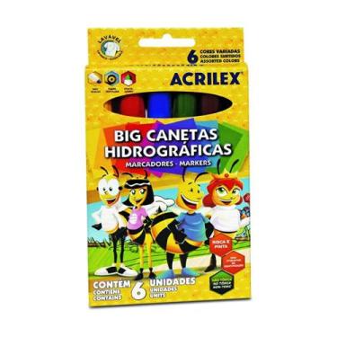 Imagem de Big Canetas Hidrográficas Acrilex 6 Cores