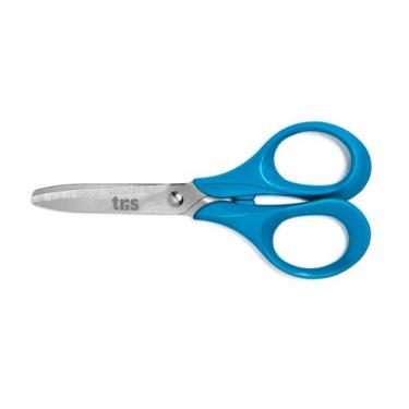 Imagem de Tesoura Escolar 13cm Aço Inox Pontas Arredondadas Neon - Tris, AZUL