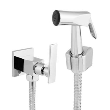 Imagem de Ducha Higiênica Quadrada Alavanca C73 para Banheiro / Lavabo Flexível 