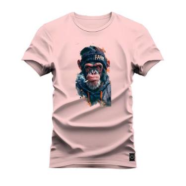 Imagem de Camiseta Plus Size Algodão 30.1 Estampada Digital Farm - Nexstar, Rosa