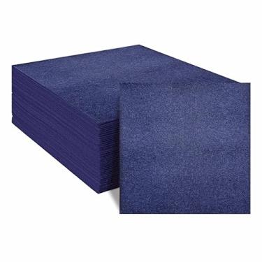 Imagem de KMAKII Pacote com 50 guardanapos de almoço com sensação de linho azul marinho descartáveis, como guardanapos de papel, guardanapos de almoço para cozinha, festas, casamentos, jantares ou eventos 30 x