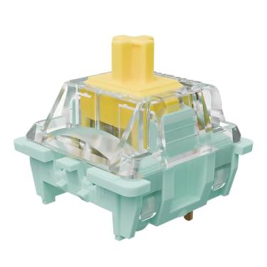 Imagem de Gateron Jade Series 3.0 Interruptor de teclado amarelo, mola linear de 3 pinos 50gf de dois estágios, interruptores pré-lubrificados, para teclados mecânicos MX Gaming (amarelo, 10 peças)