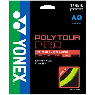 Imagem de YONEX Polytour Pro 115 Conjunto de cordas de poliéster calibre 18 (amarelo claro)