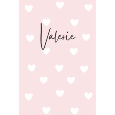 Imagem de Valerie Notebook: Pink Valerie Notebook, Heart Design Personalized Pink Pattern Lined Journal, Valerie Name Diary