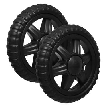 Imagem de SOLUSTRE Rodas De Borracha Pretas Para Carrinho De Compras 2 Peças Substituição De Rodas De Carrinho Utilitário Acessórios De Ferramenta De Carrinho De Rolamento Rodízios De Placa