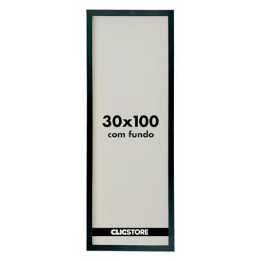 Imagem de Moldura Quadro 30x100 cm p/Quebra Cabeça Grow Puzzle 1500 peças Panorâmico sem Vidro Decoração Parede Sala Escritório (Preto)