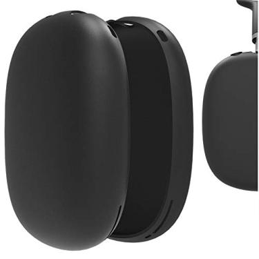 Imagem de Geekria Capa de silicone compatível com fones de ouvido Apple AirPods Max, capa de proteção contra arranhões/capa de fone de ouvido/protetor de fone de ouvido (preto)