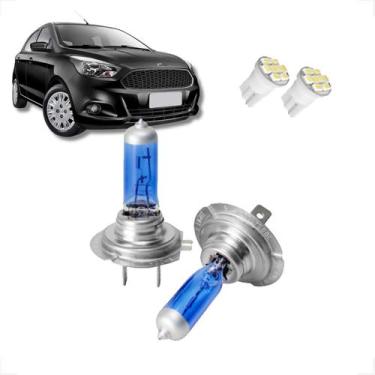Imagem de Kit de Lâmpadas Halógena Super Branca H7 Farol Baixo Ford Ka 2008 2009