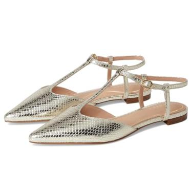 Imagem de Cole Haan Women's Marlah T-Strap Ballet Flats, Gold Snake Print Leather, 5.5