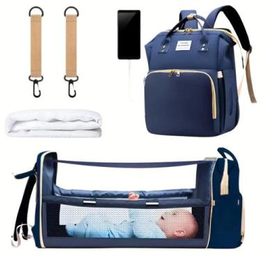 Imagem de Mochila Maternidade que Vira Berço com Bolsos Térmicos à Prova Dágua A