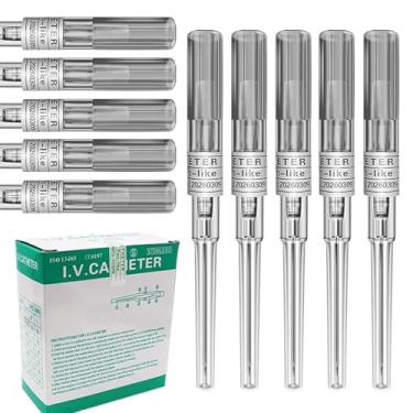 Imagem de Agulhas de piercing de cateter - Miuxia 50 peças de agulhas de orelha nariz 16G Mix de agulhas ocas para piercing de umbigo conjunto de medidor