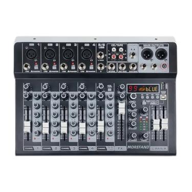 Imagem de Mesa de Som Profissional, 6 Canais, Interface USB, Mixer de Áudio Digital com Display LED, Efeitos FX, 4 Entradas XLR, Preto fantasma de 48V para música, Podcast