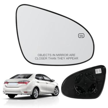 Imagem de LHCDQSKCW Compatível com Toyota Corolla 2014 2015 2016 2017 2018 2019, vidro do espelho do lado direito do passageiro, espelho retrovisor lateral convexo aquecido com placa de apoio