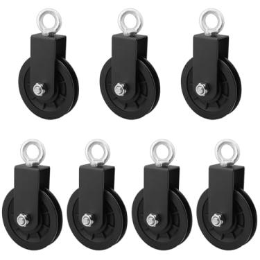 Imagem de GENHAKON Pacote Com 7 3,54 Polegadas/90 Mm De Tração, Polia De Cabo De Academia De Nylon Silenciosa, Rotação De 360 Graus, Alta Qualidade, Forte Capacidade De Carga, Para Sistema De Polia Lat, Sist