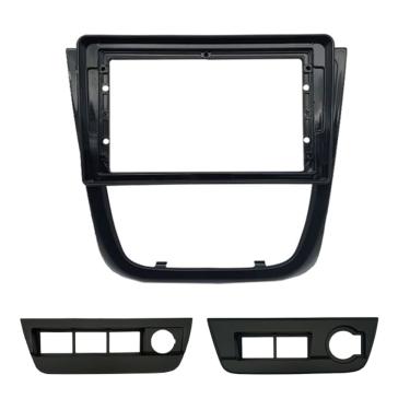 Imagem de Moldura 9 Pol. Gol Rally e Saveiro Cross G5 com suporte 2 e 4 botões - Preto - Fiamon