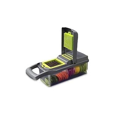 Imagem de Cortador Multifuncional Fatiador de Verduras Frutas Legumes Utensílio de Cozinha Prático Rápido Eficiente Cortes Precisos Mandoline Inovador Ideal para Saladas e Preparos Saudáveis
