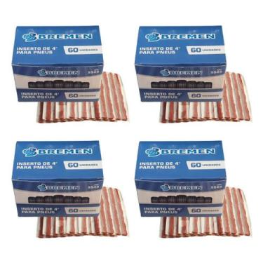 Imagem de KIt 4 Refil Remendo Carro Pneu S/Câm Macarrão 60 Unid Bremen