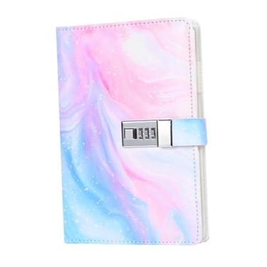 Imagem de oshhni Diário com diário de trava de senha de bloqueio, notebook Pessoal Lock Journal Planner Combination Lock Journal for Men Women meninos meninas, Mancha de Cor