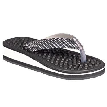 Imagem de Kit Chinelo Uniflex Para Esporão Massageador + Calcanheira, Preto bran