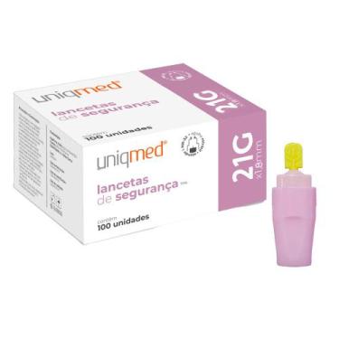 Imagem de Lancetas de segurança 1,8mm x 21g tpa cx 100un uniqmed, 21G