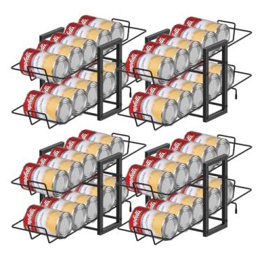 Imagem de Pacote com 4 - Rack dispensador de lata MOOACE , suporte organizador de lata empilhável para alimentos enlatados armário de cozinha despensa bancada, branco