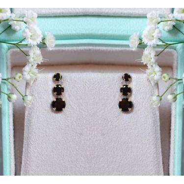 Imagem de Brincos Zircônia 3, 4 e 5mm de Ouro18k Kit com 3 pares - cores a selec