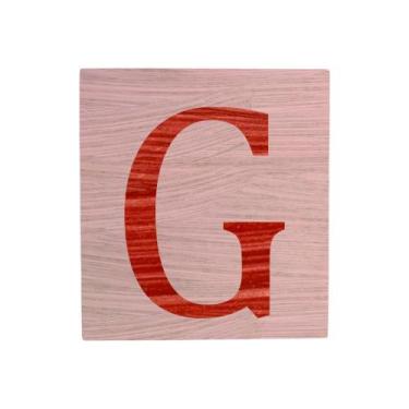 Imagem de Cubo Rosa Bebê Letra Vermelho Festa Chá de Bebê Decoração 8x8x8 Cm Mdf