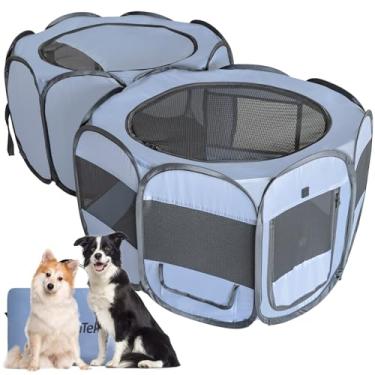 Imagem de EighteenTek Cercadinho para Cachorros - Cercadinho Portátil para Gatos - Caixas Dobráveis para Cães para Cães Pequenos - Condomínio para Cães, Gatos e Gatinhos, Ao Ar Livre, Interior, Barraca de Brinc