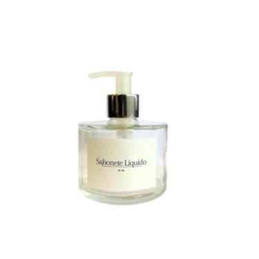 Imagem de Frasco PICOLO Etiquetado Sabonete Liquido Picolo Vidro Madeira Lavabo Banheiro Decoração Minimalista (Prateado)