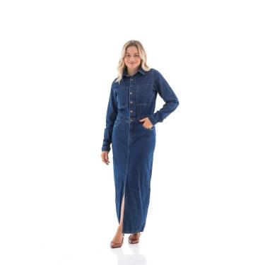 Imagem de Vestido Jeans Feminino Arauto Longo