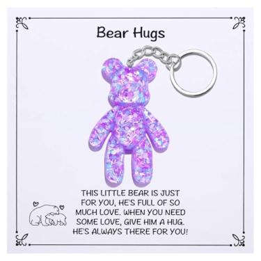 Imagem de Abraço de urso de bolso, presentes de alívio da ansiedade para mulheres e homens, presentes positivos de saúde mental para amigos ansiosos, presente pensando em você, presente confortável para filho,