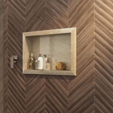 Imagem de Nicho de Embutir para Banheiro 56,5cm Porcelanato Técnico Polido Blu