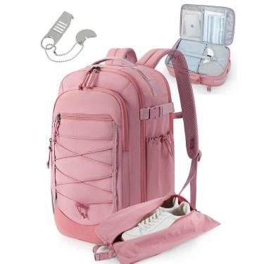 Imagem de Mochila BAGSMART Carry On Travel 30L resistente à água rosa