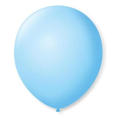 Imagem de Balão São Roque Número 9 Azul Baby 50 Unidades - Sao Roque