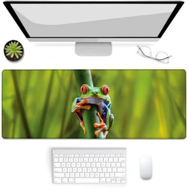 Imagem de VANZEV Tapete de mouse para jogos, sapo de árvore, mouse pad, tapete de mesa, base de borracha antiderrapante para computadores, laptop, escritório, escola, acessórios para casa, presentes 80 x 30 cm