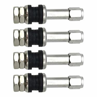 Imagem de Ótimo! 4X TR48 parafuso na haste da válvula do pneu cromado metal de alta pressão nivelado com tampa de haste novo