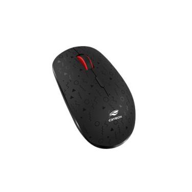 Imagem de Mouse Sem Fio Recarregável C3Tech M-W90BK Ambidestro DPI Ajustável - P