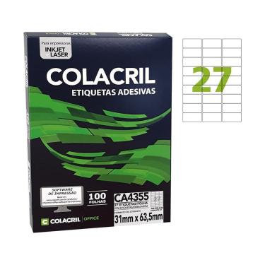 Imagem de Etiqueta A4 31Mm X 63,5Mm 100 Folhas Ca4355 Colacril