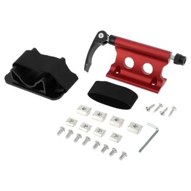 Imagem de X AUTOHAUX 1 conjunto universal de suporte de garfo para bicicleta de liberação rápida com suporte de teto para liga de alumínio anticorrosão vermelha de 0,26 polegadas (6,5 mm) / 0,79 polegadas (20