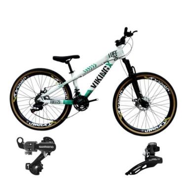 Imagem de Bicicleta Aro 26 Vikingx Aluminio Tuff 25 Mtb 24v Cambio Shimano Diant