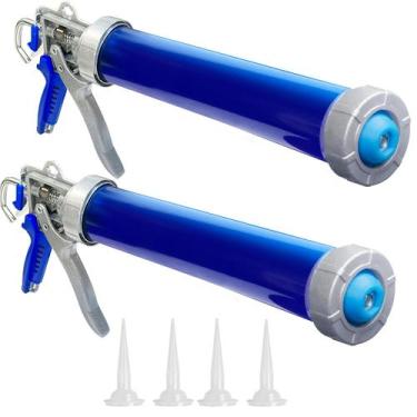 Imagem de Pacote com 2 pistolas de calafetagem, tubo de salsicha de 600 ml com 4