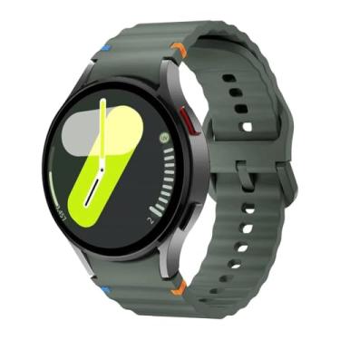 Imagem de Pulseira para Galaxy Watch 7 40 e 44 mm de Silicone Premium - Compatível com Samsung Galaxy Watch 4, 5, 6, 7 e FE - FD Acessórios (Verde Militar)