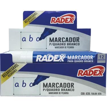 Imagem de Pincel Quadro Branco Recarregável Azul 12 unid - Radex