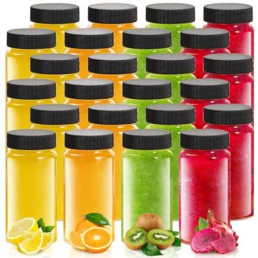 Imagem de Jarsoph Garrafa de vidro transparente de 59 ml com tampas, frasco de vidro pequeno de 60 ml, mini garrafas de viagem à prova de vazamento, conjunto de garrafas decorativas para poção, suco, bem-estar,